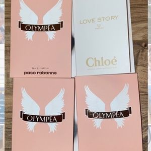 Paco Rabanne- Olypea parfum (3) samples, Chloe- Love Story (1) sample